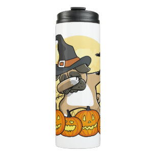 Dabbing Mops Halloween Thermosbecher