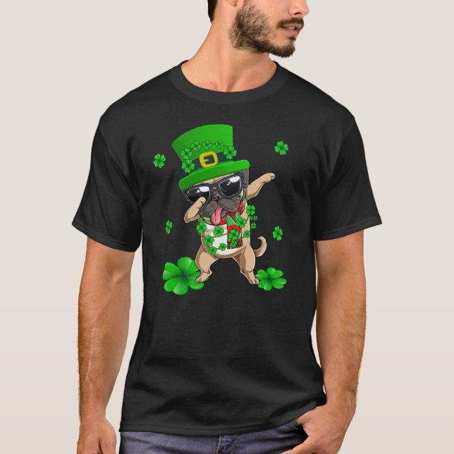 Dabbing Mops St patricks Day T-Shirt (Vorderseite)