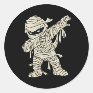 Dabbing Mummy Halloween Boys Girls Kinder Spaß ab Runder Aufkleber