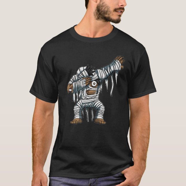 Dabbing Mummy Halloween Ghost Party Costume Pumpki T-Shirt (Vorderseite)