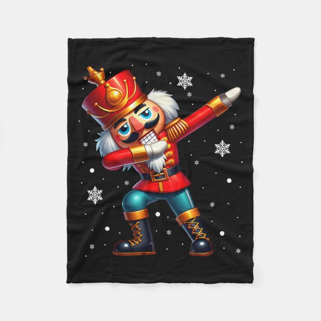 Dabbing Nussknacker Weihnachtskostüm passende Fami Fleecedecke (Vorderseite)