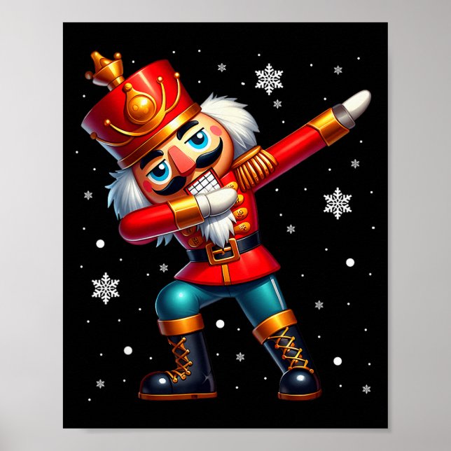Dabbing Nussknacker Weihnachtskostüm passende Fami Poster (Vorne)