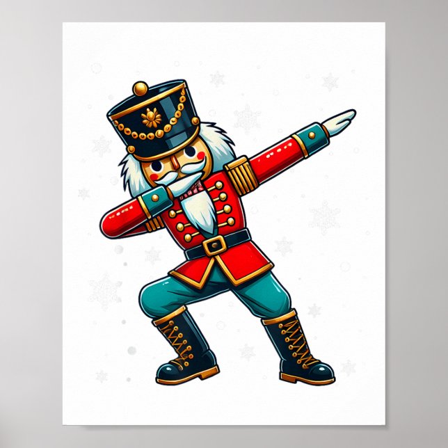 Dabbing Nussknacker Weihnachtskostüm passende Fami Poster (Vorne)