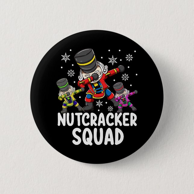 Dabbing Nutcracker Cousin Squad Funny Matching Button (Vorderseite)