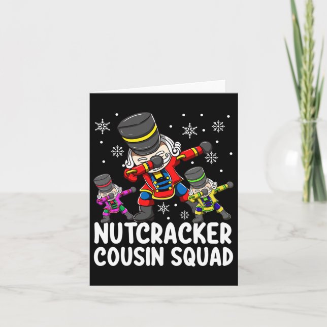 Dabbing Nutcracker Cousin Squad Funny Matching Chr Karte (Vorderseite)