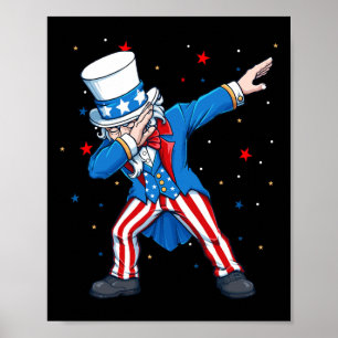 Dabbing Onkel Sam 4. Juli Kinder Jungen Männer  Poster