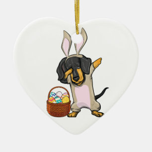Dabbing Ostern Sonnige Dackel Dackel Giro del Malc Keramik Ornament