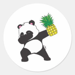 Dabbing Panda Bear Pineaple Aloha Beach Hawaiian Runder Aufkleber