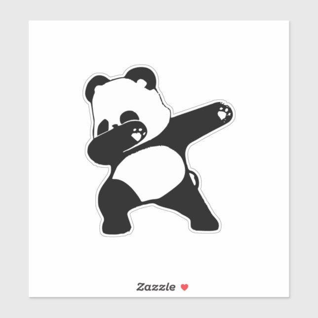 Dabbing Panda, Funny Panda dab dance Aufkleber (Blatt)