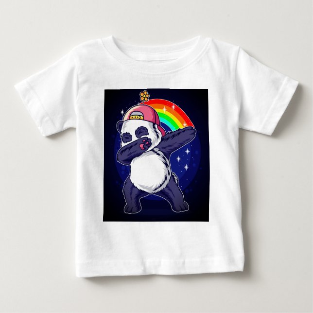 Dabbing Panda Rainbow Vibes" T-shirt bébé & enfant (Devant)