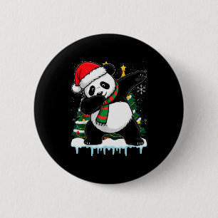 Dabbing Panda Weihnachtsmann Weihnachten Kinder Ju Button