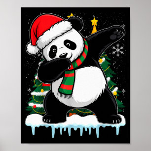 Dabbing Panda Weihnachtsmann Weihnachten Kinder Ju Poster