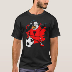 Dabbing Penguin Albanien Fußball Fans Jersey Footb T-Shirt