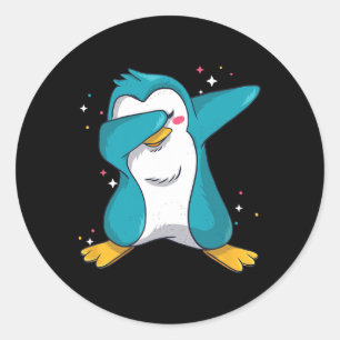 Dabbing Penguin Christmas Dabs Fun Dab Wintermeme Runder Aufkleber