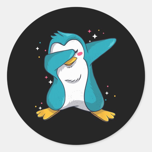 Dabbing Penguin Christmas Dabs Fun Dab Wintermeme Runder Aufkleber (Vorderseite)