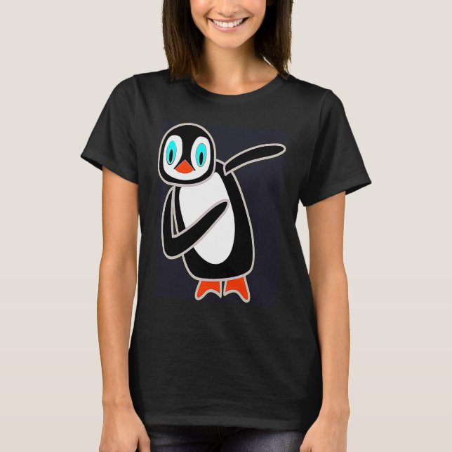 Dabbing Penguin Cool Penguin Dab Dance Dancing Cut T-Shirt (Vorderseite)