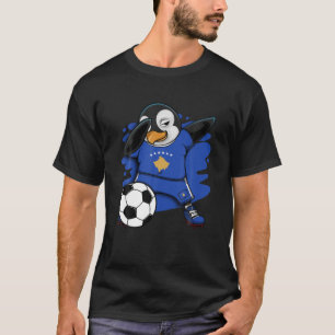 Dabbing Penguin Kosovo Fußball Fans Jersey Footbal T-Shirt