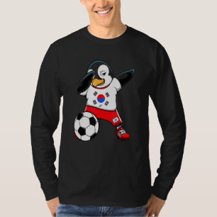 Dabbing Penguin Südkorea Fußball Fan Jersey Foot T-Shirt