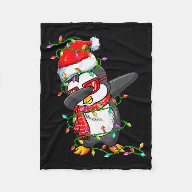 Dabbing Penguin Wearing Santa Hat - Penguin Lover  Fleecedecke (Vorderseite)