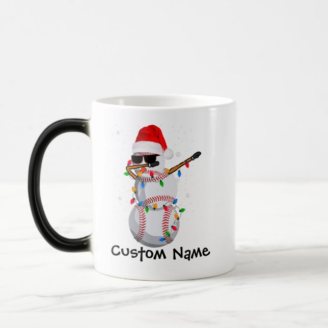 Dabbing Père Noël Snowman Baseball Christmas Mug (Gauche)