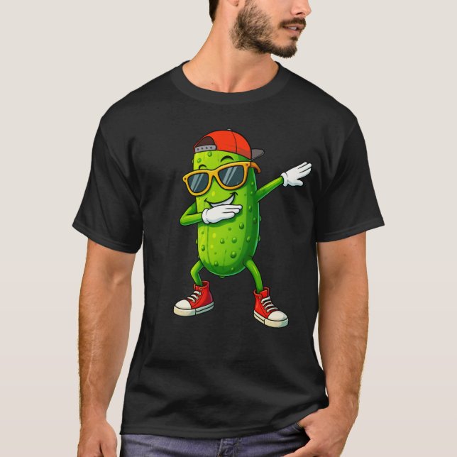 Dabbing Pickle Dancing Cucumber Funny Picknick Lov T-Shirt (Vorderseite)