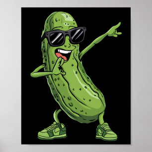 Dabbing Pickle Dancing Cucumber Funny Sungl Produk Poster