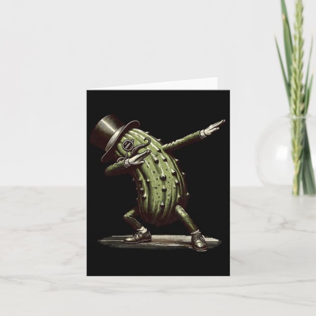 Dabbing Pickle Dancing Cucumber Lover Funny Pickle Karte (Vorderseite)