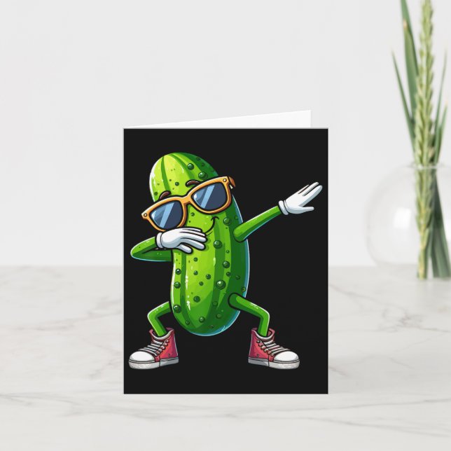 Dabbing Pickle Dancing Cucumber Lover Funny Pickle Karte (Vorderseite)