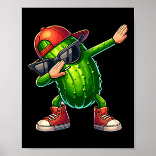 Dabbing Pickle Dancing Cucumber Lover Funny Pickle Poster