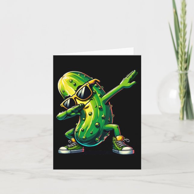 Dabbing Pickle Dancing Cucumber Pickle Lover Dab Karte (Vorderseite)