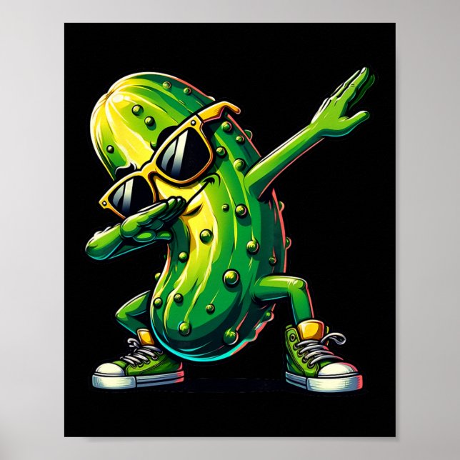 Dabbing Pickle Dancing Cucumber Pickle Lover Dab Poster (Vorne)