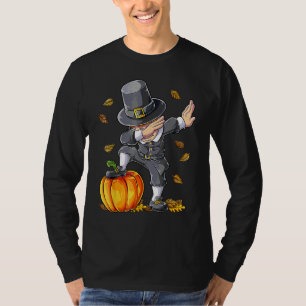 Dabbing-Pilger-Junge-Kürbis-Erntemonats-Tag-Männer T-Shirt