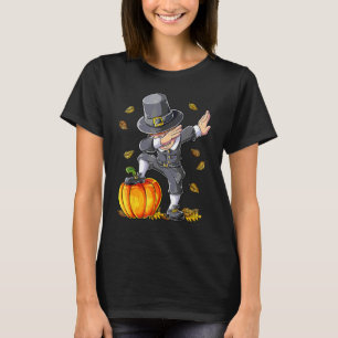 Dabbing-Pilger-Jungen-Kürbis-Thanksgiving-Tag-Männ T-Shirt