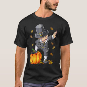 Dabbing-Pilger-Jungen-Kürbis-Thanksgiving-Tag-Männ T-Shirt