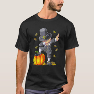 Dabbing Pilgerjunge Kürbis Thanksgiving Day Männer T-Shirt
