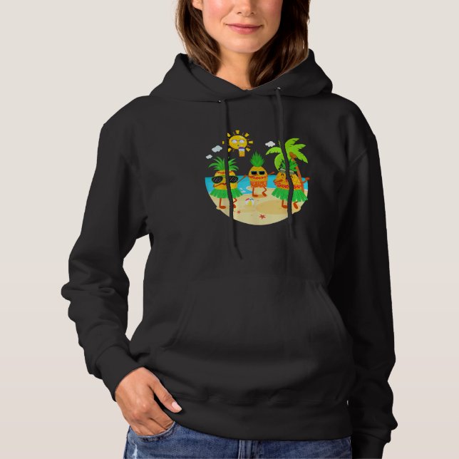Dabbing Pineapple Sunglasses Hawaii Beach Palm Tre Hoodie (Vorderseite)