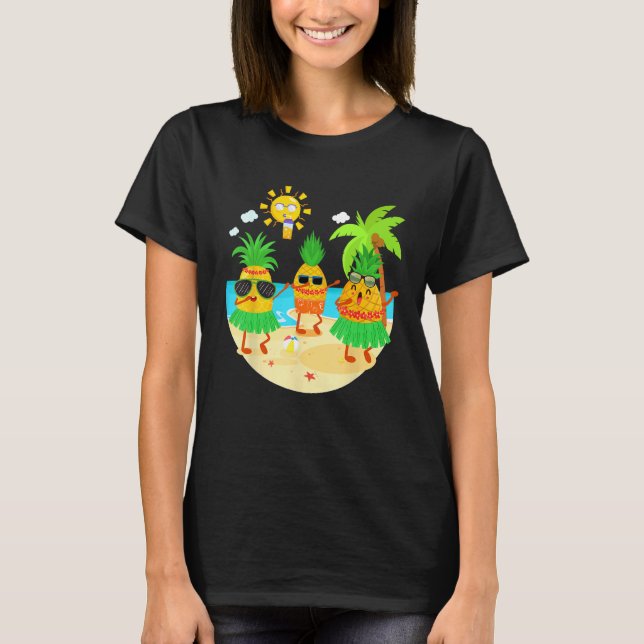 Dabbing Pineapple Sunglasses Hawaii Beach Palm Tre T-Shirt (Vorderseite)