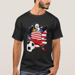 Dabbing Pinguin America Soccer Fans Jersey Usa Fla T-Shirt
