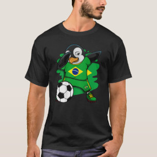 Dabbing Pinguin Brazil Soccer Fans Jersey Football T-Shirt