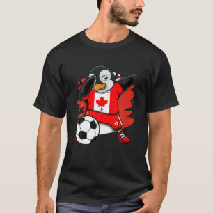 Dabbing Pinguin Canada Soccer Fans Jersey Football T-Shirt