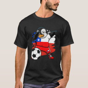 Dabbing Pinguin Chile Soccer Fans Jersey Flag Foot T-Shirt