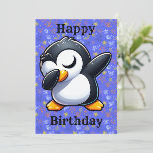 Dabbing Pinguin Geburtstagskarte Einladung