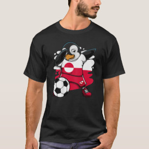 Dabbing Pinguin Greenland Soccer Fans Jersey Footb T-Shirt