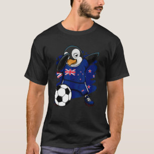 Dabbing Pinguin Neuseeland Fußball Fan Jersey Foot T-Shirt