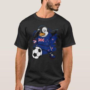 Dabbing Pinguin Neuseeland Fußball Fan Jersey Foot T-Shirt