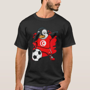Dabbing Pinguin Tunesien Soccer Fans Jersey Footba T-Shirt