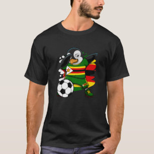 Dabbing Pinguin Zimbabwe Soccer Fans Jersey Footba T-Shirt