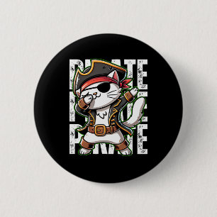 Dabbing Pirate Cat Pirate Party Man Niedlich Cat B Button