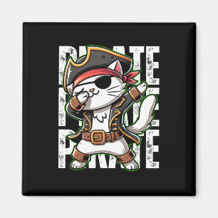 Dabbing Pirate Cat Pirate Party Man Niedlich Cat B Magnet