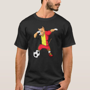 Dabbing Pitbull Belgien Fußballfans Trikot Belgisc T-Shirt